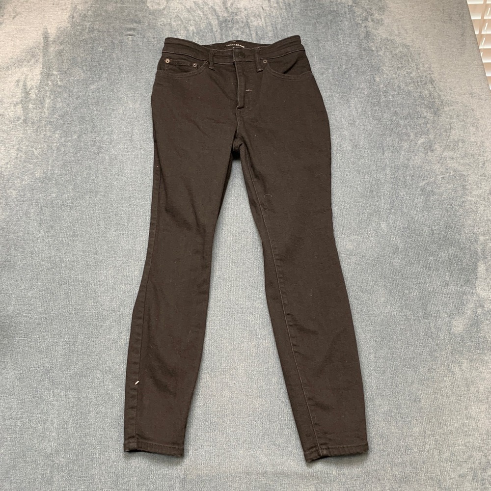 Lucky Brand High Rise Skinny Leg Curvy Jeans Womens 6/28 Black Denim 5 Pockets